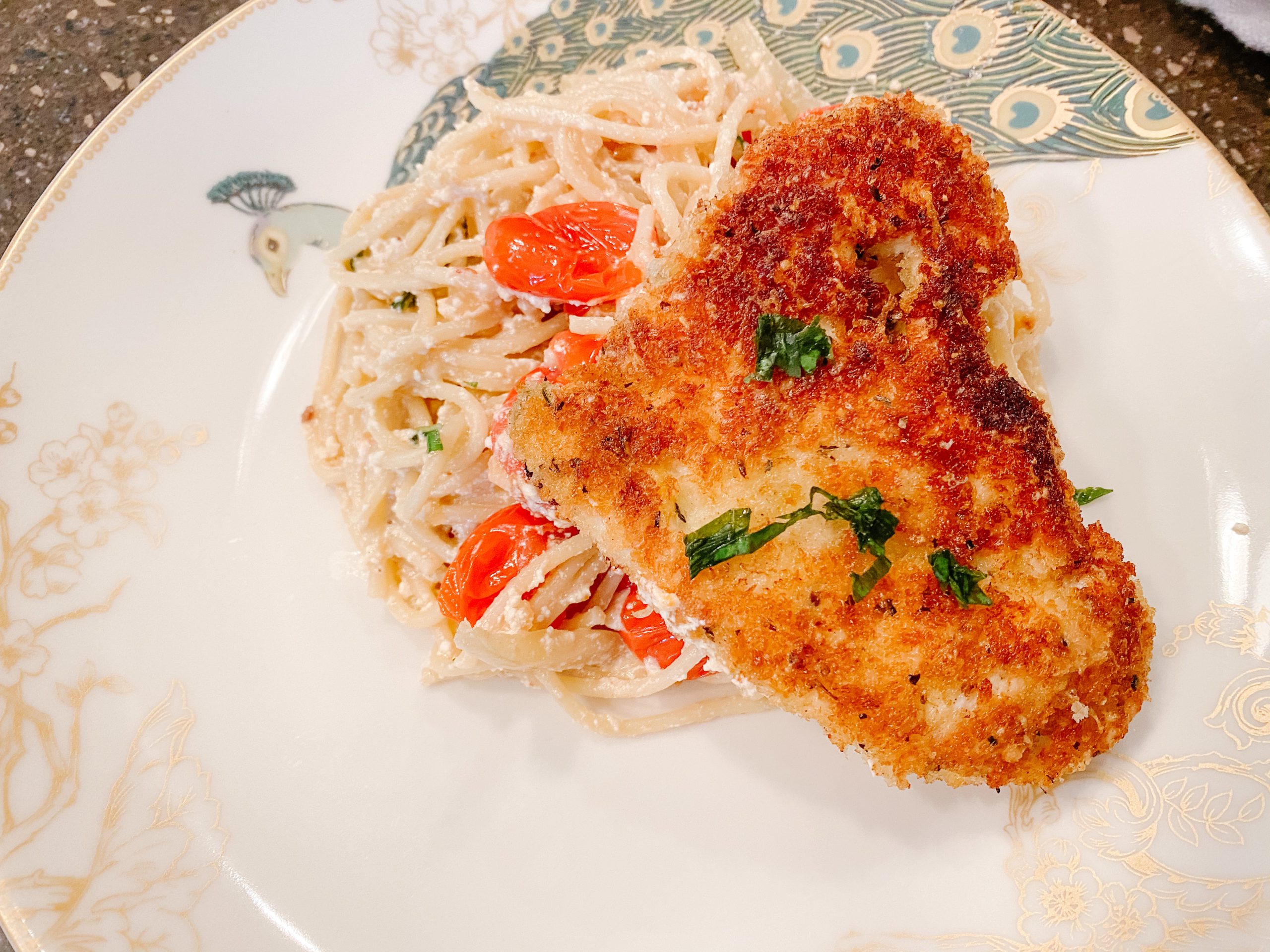 Chicken Milanese with Spaghetti and Ricotta